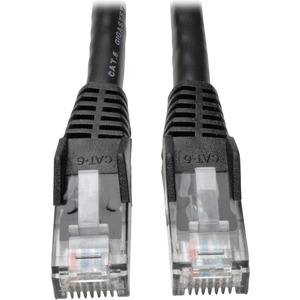Tripp Lite Cat6 GbE Gigabit Ethernet Snagless Molded Patch Cable UTP Black RJ45 M/M 35ft 35'