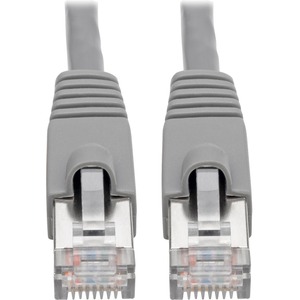 Tripp Lite Cat6a Snagless Shielded STP Network Patch Cable 10G Certified, PoE, Gray RJ45 M/M 3ft 3'